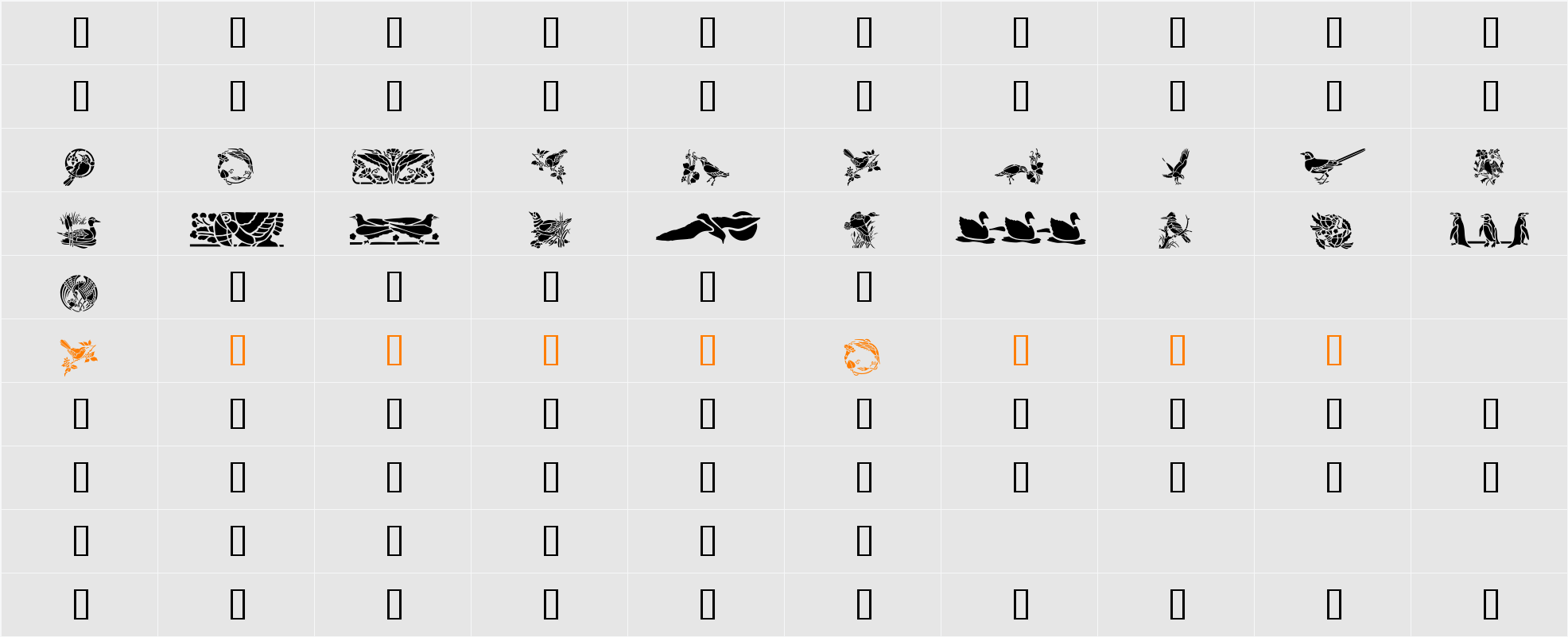 Birds Two Character Map