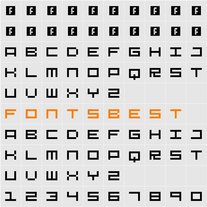Megafont Character Map