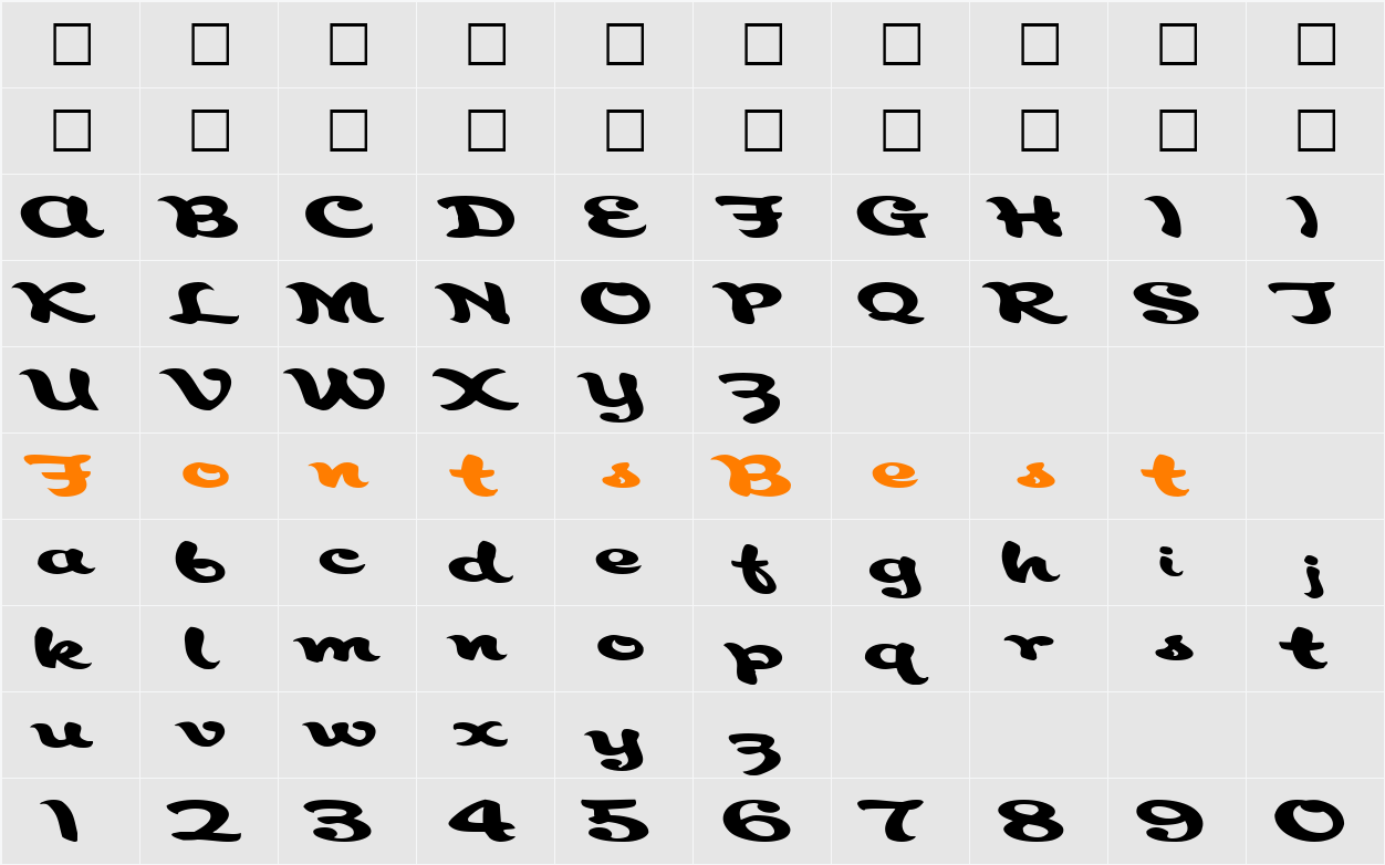Aborigianl ttnorm Character Map