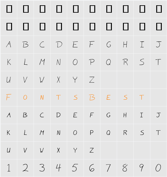 CrazyBobScriptSSi Character Map