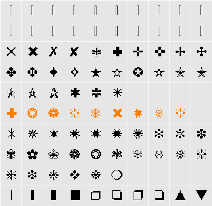 DTCRoughX02 Character Map