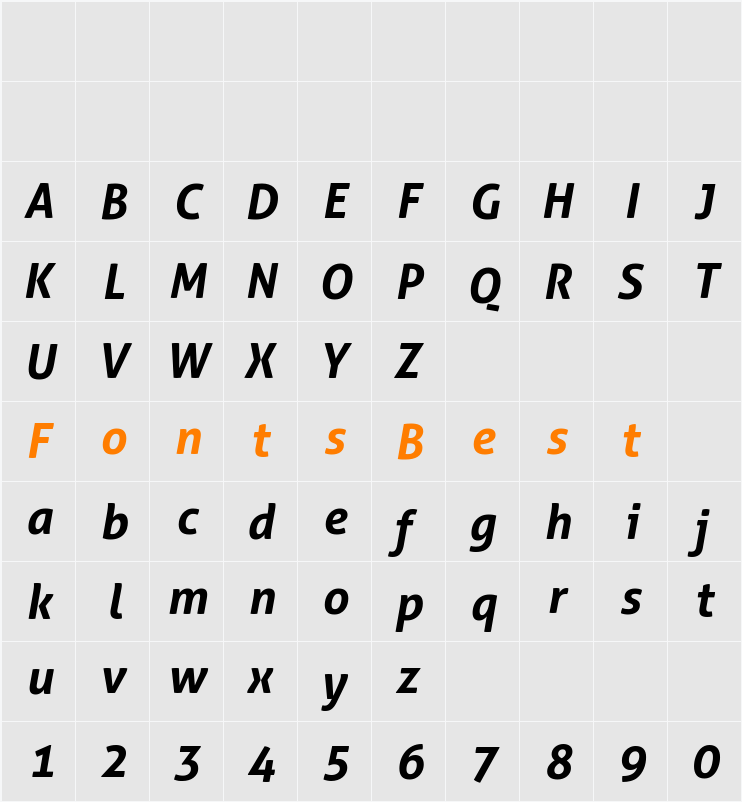 Aller Character Map