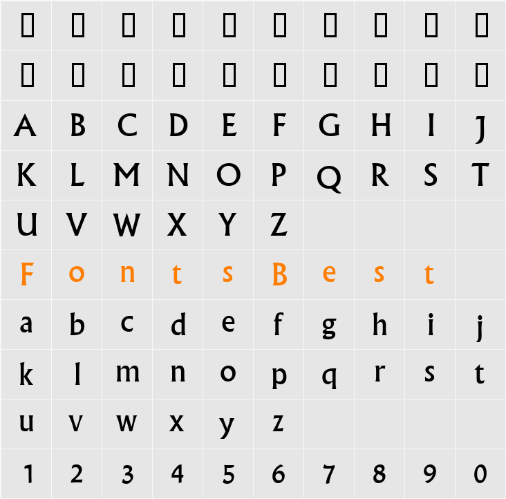 Narkisim Character Map