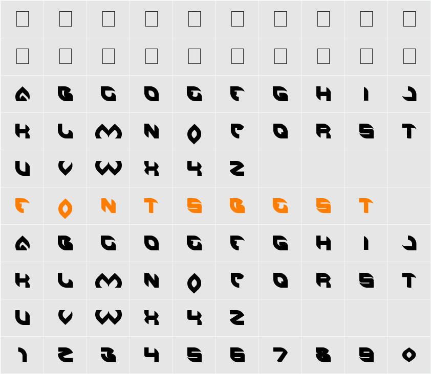AERO GLASS Character Map