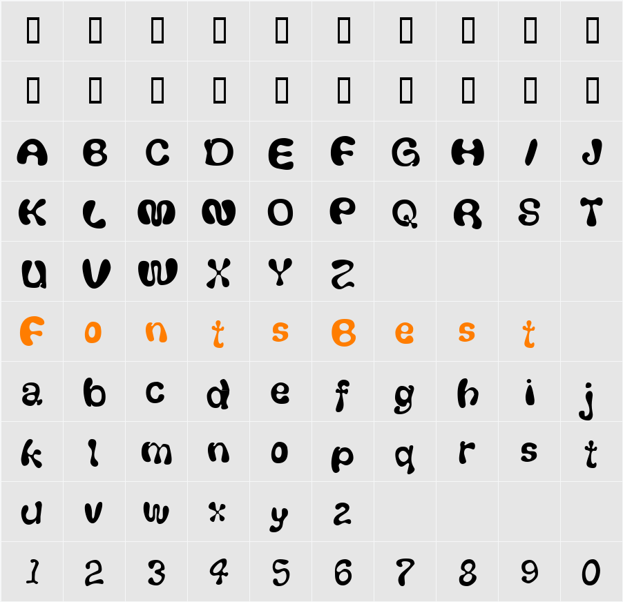 Fluf Character Map