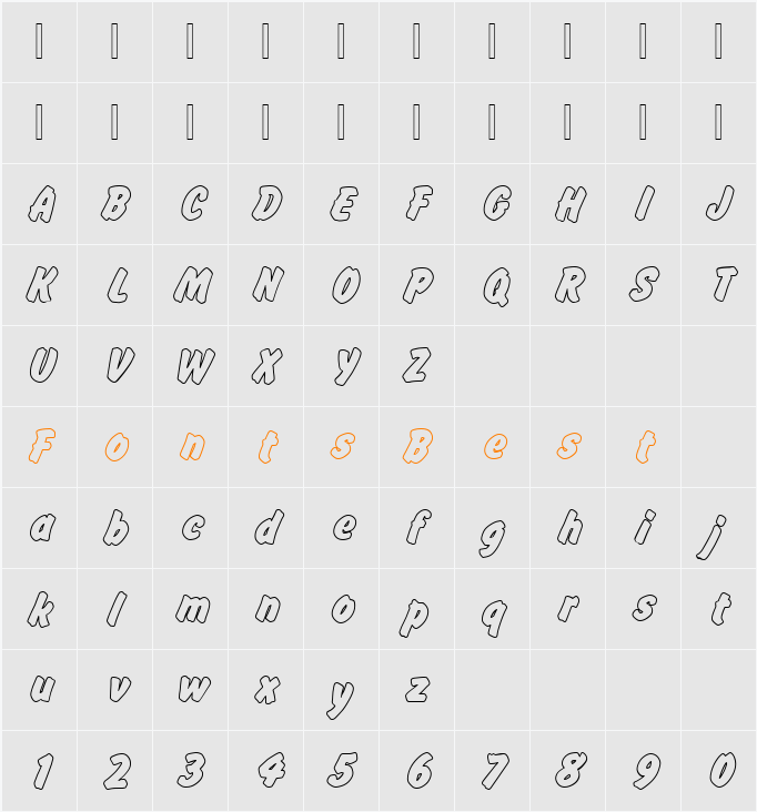 FlashOutPBol Character Map