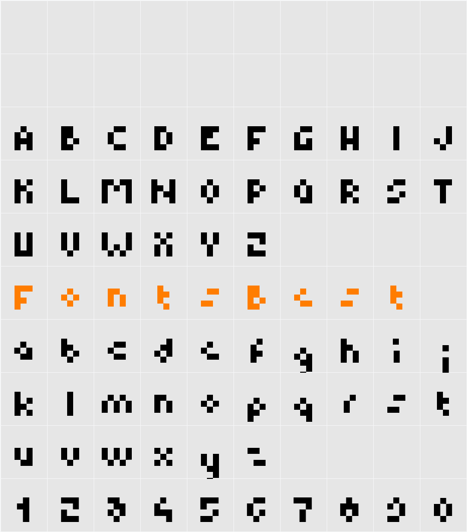 B.M. Pixel Character Map
