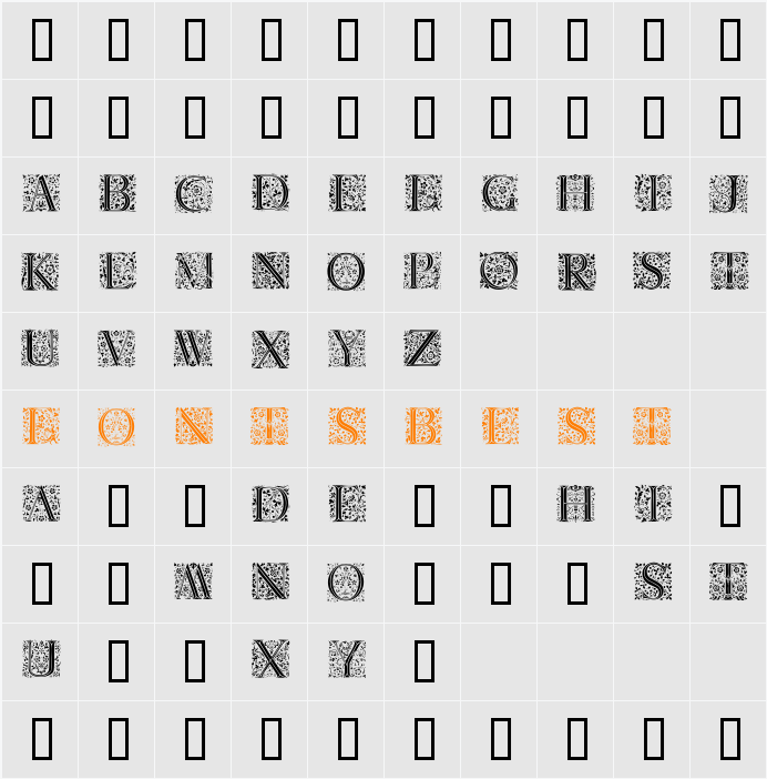 Floralalpha Character Map