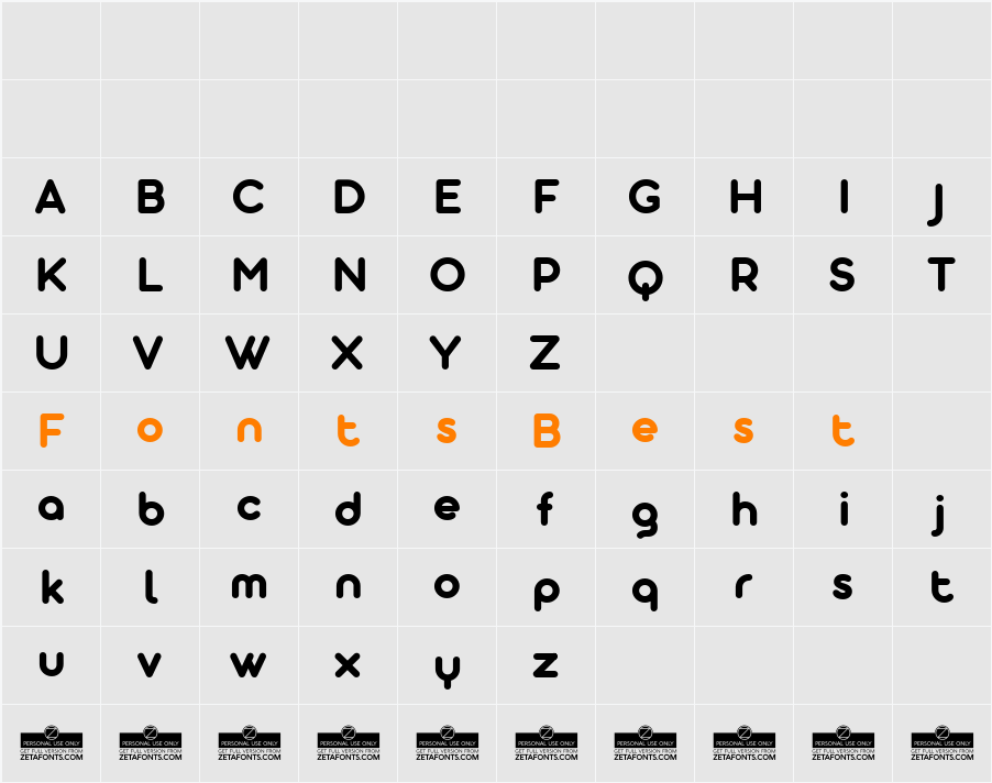 Aristotelica Display Trial Character Map
