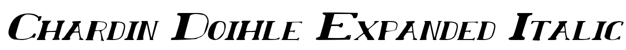 Chardin Doihle Expanded Italic