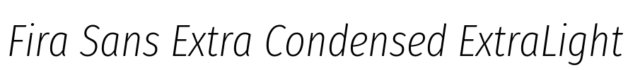 Fira Sans Extra Condensed ExtraLight