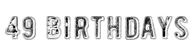 49 birthdays Font Image