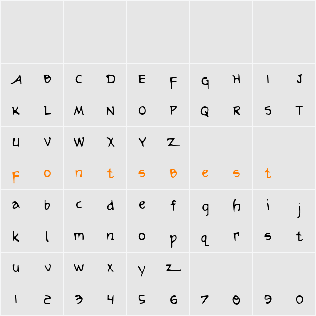 Arilon Condensed Character Map