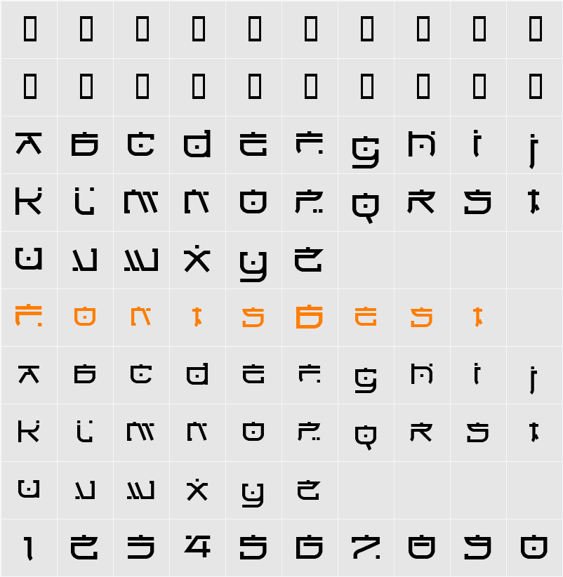 IttoBlock Character Map