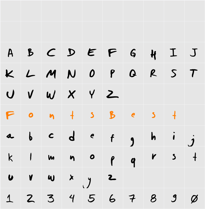 dwerneck Character Map