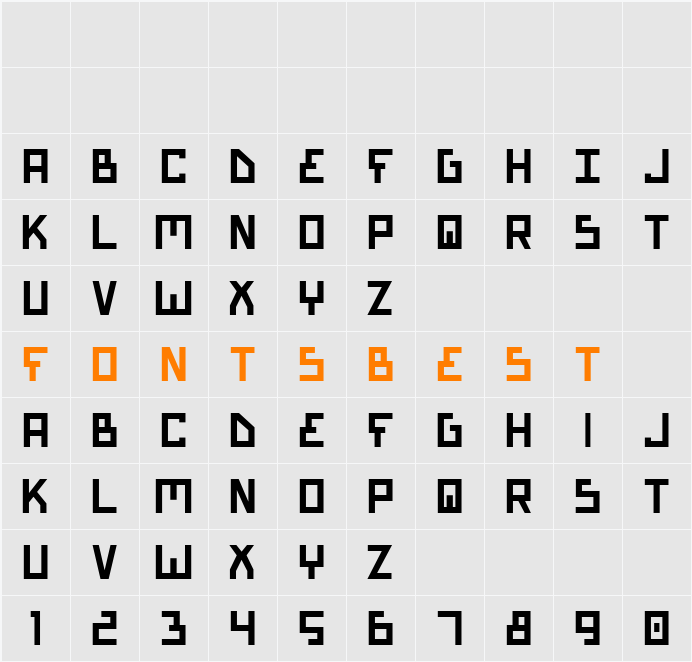 Bionic Type Bold Character Map