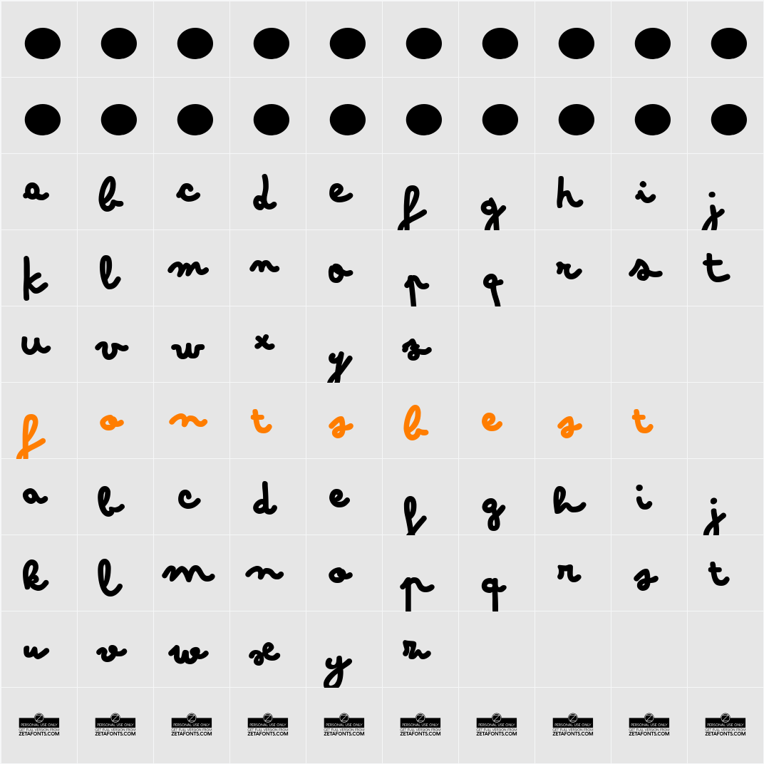 Bimbo Character Map