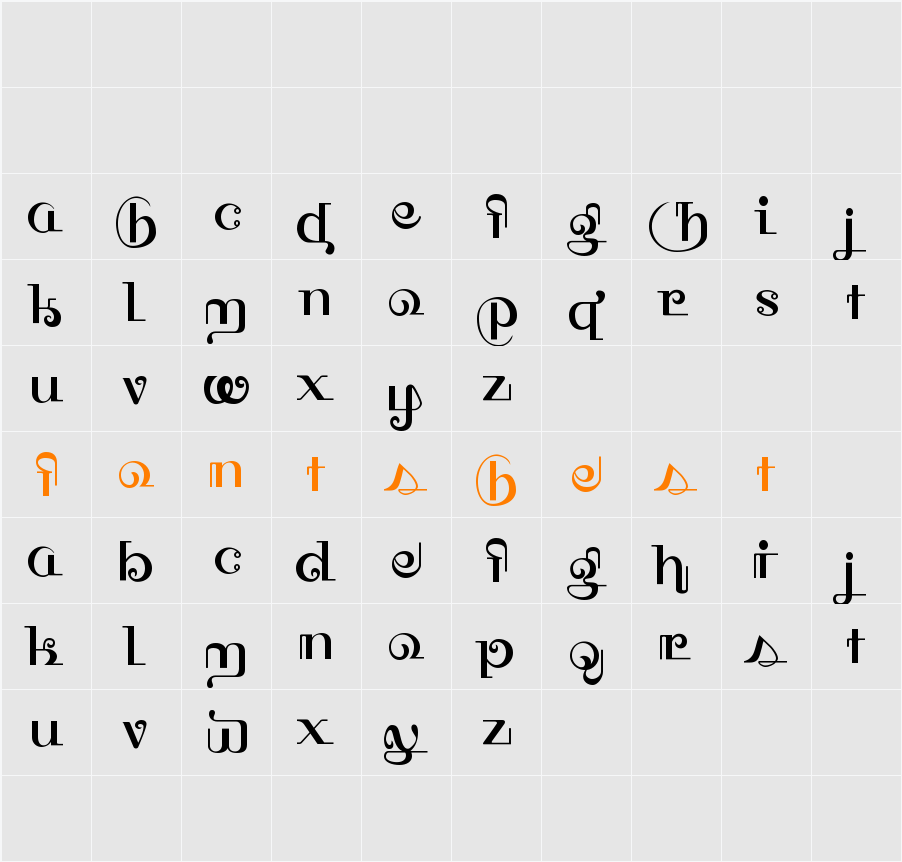 HFF Thai Dye Character Map
