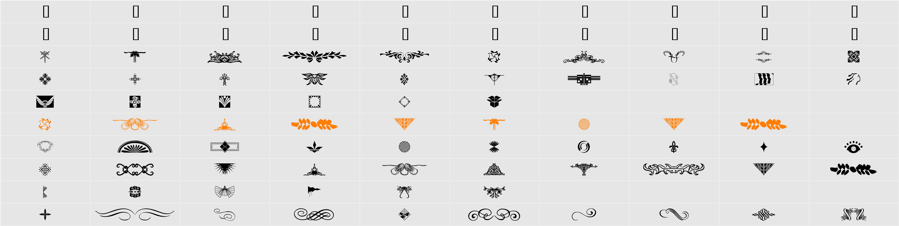 DesignerDing Character Map