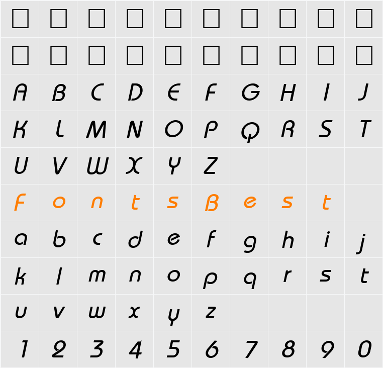 Bimini Character Map