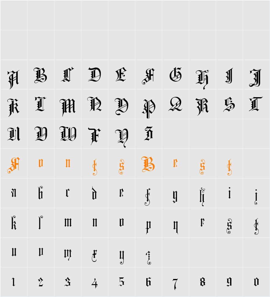 ARIDI28 Character Map