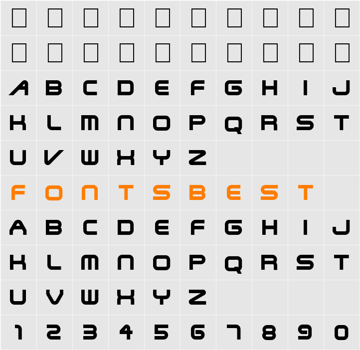 FZ JAZZY 6 Character Map