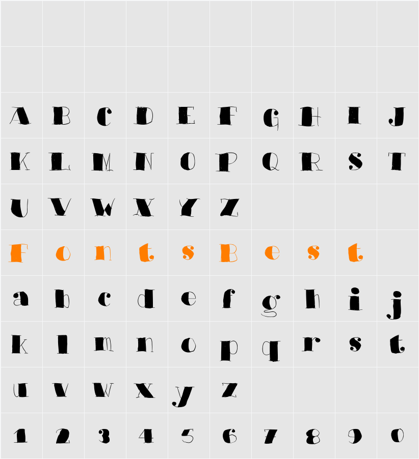Barkants Character Map