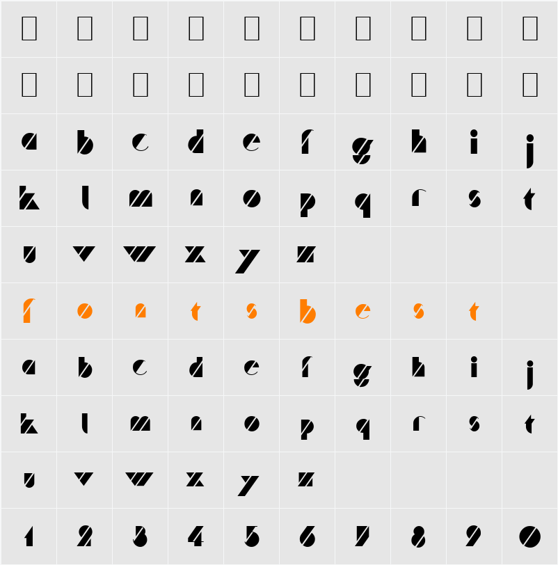 Cane Character Map