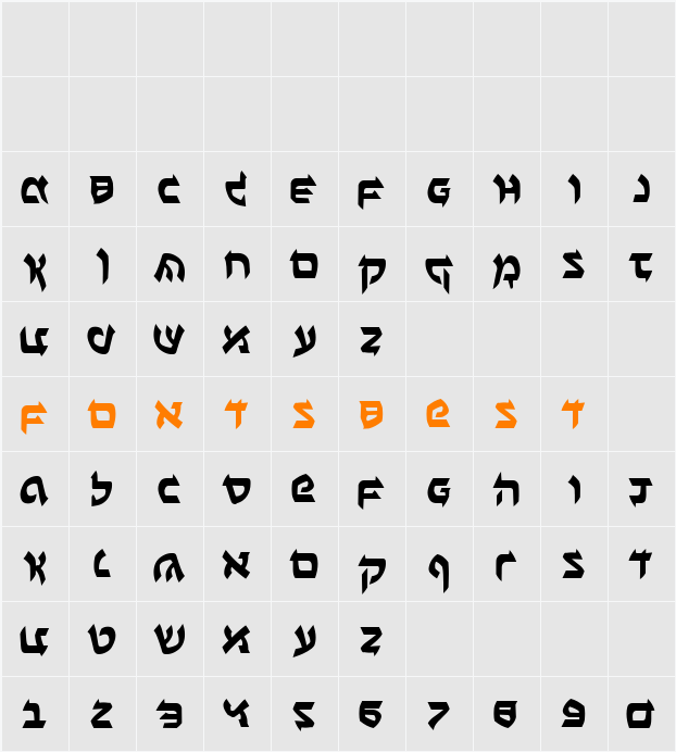 Ben-Zion Character Map