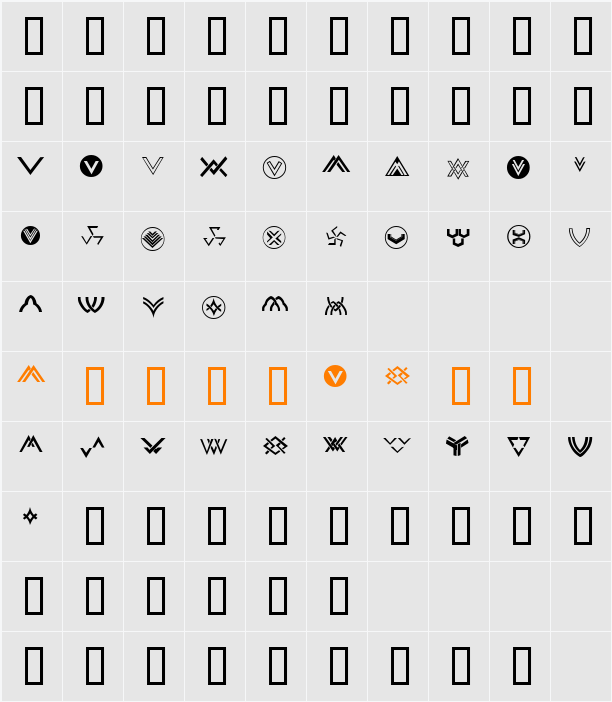 Chevron Dingbats Character Map