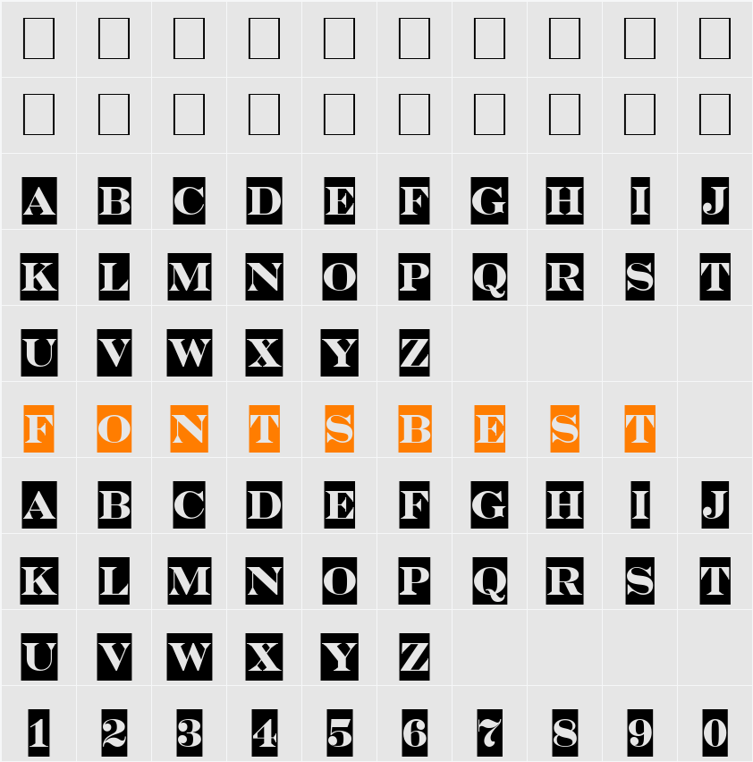 a_SeriferTitulCm Character Map