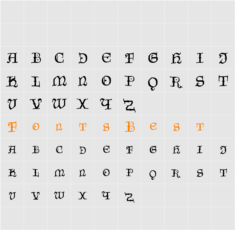 CzechGotika Character Map