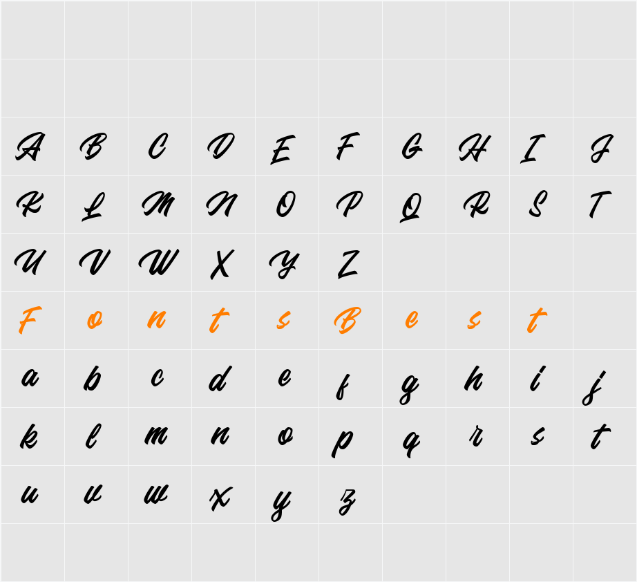 Backhill Free Version Character Map