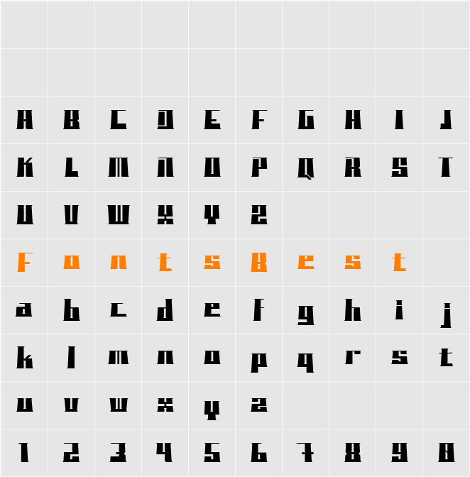 BLOCKO typeface Character Map