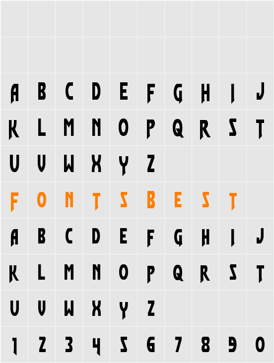 Flash Rogers Straight Condensed Character Map