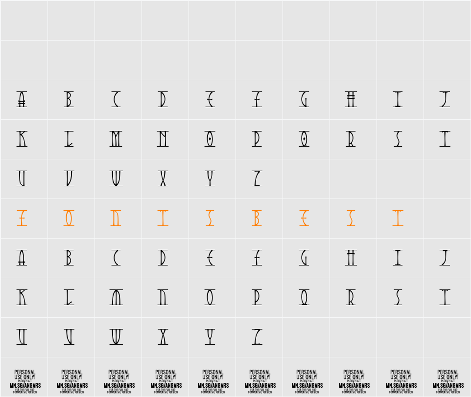 Angars Runes PERSONAL USE ONLY Character Map