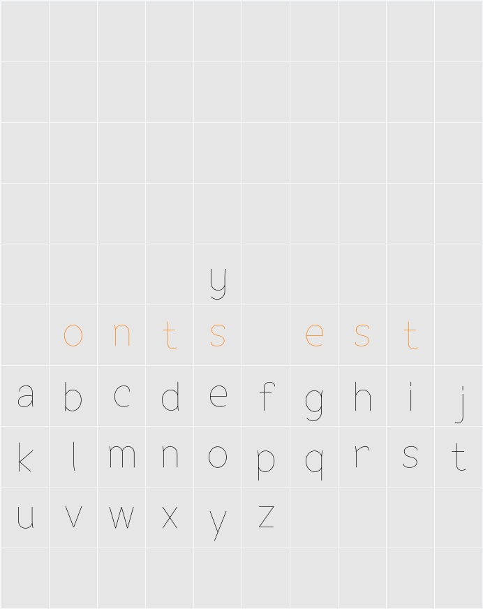 Flex Display Thin Character Map
