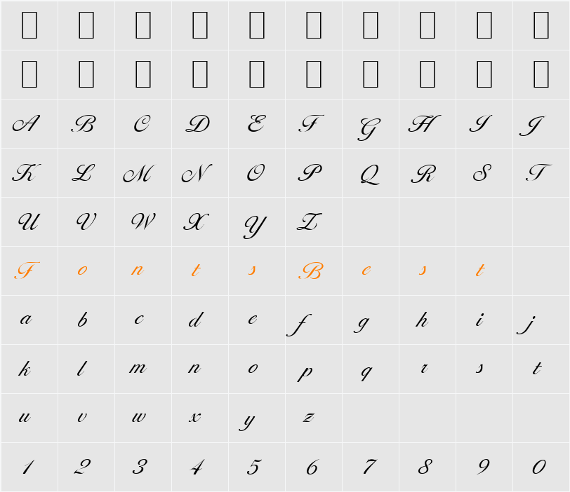 Ballantines-Serial-Light Character Map