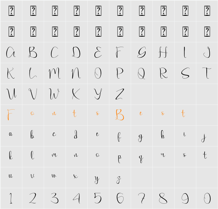 Amillea Character Map