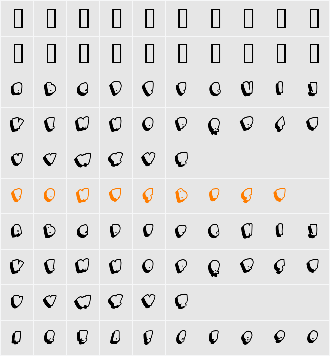 BIGBOBS Character Map