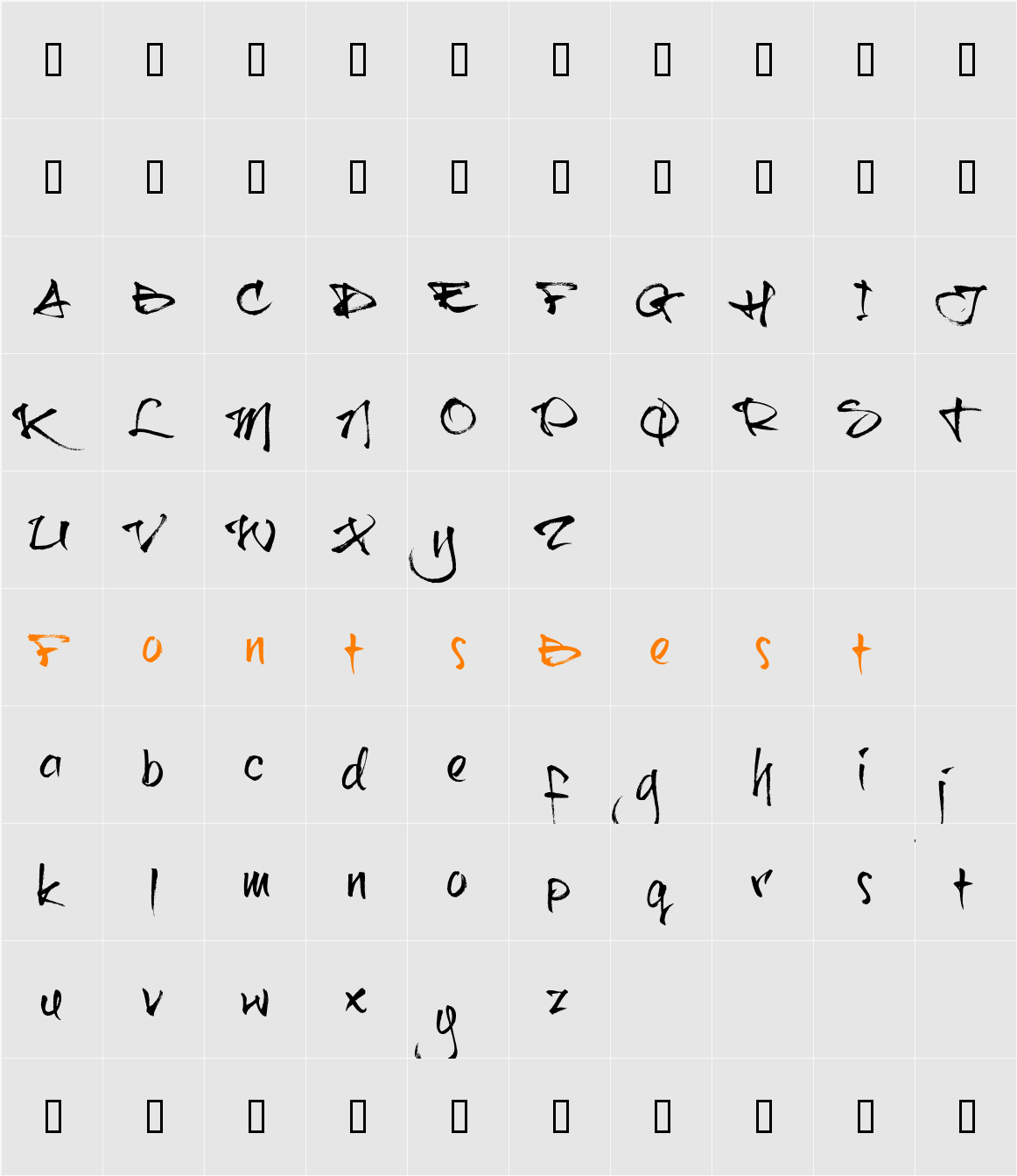 brushtip-C Character Map