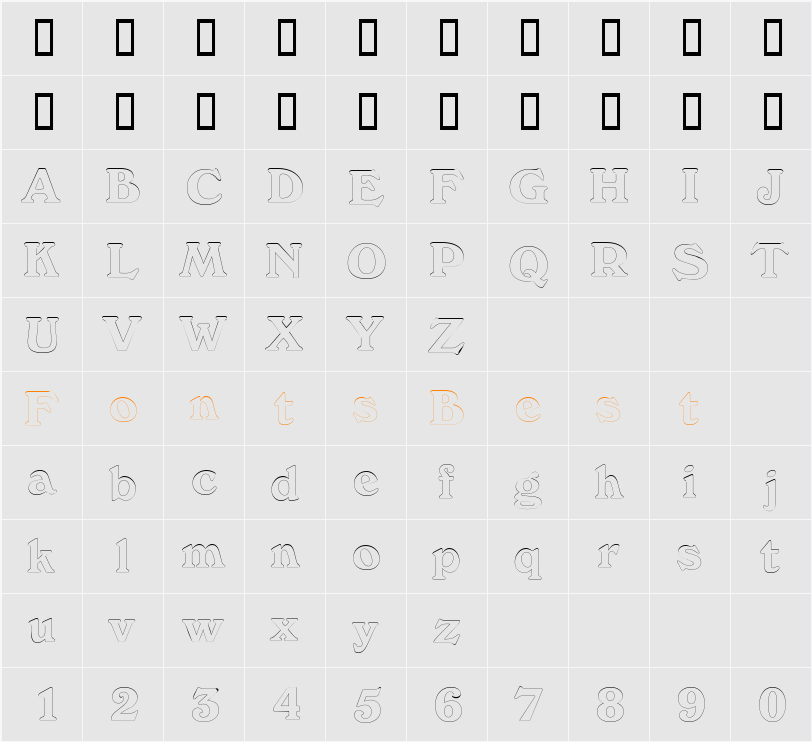 BuckinghamOutline Character Map