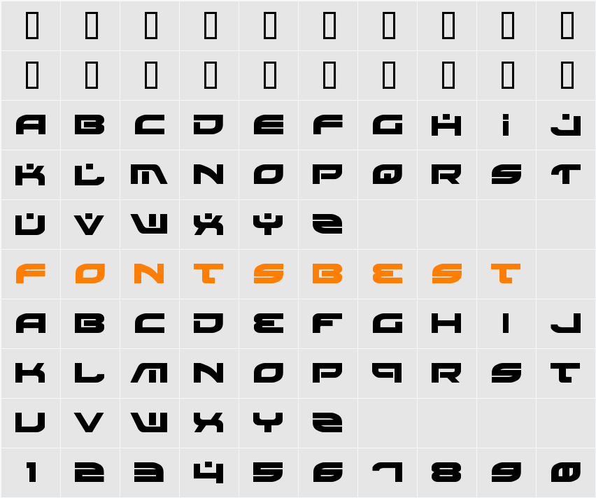 Battlefield Bold Character Map