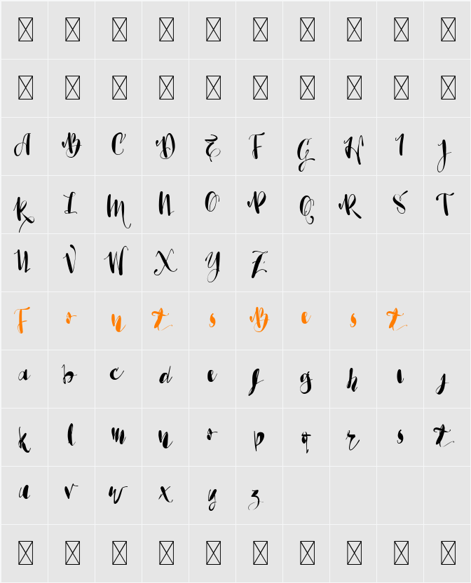 Vtks Bela Vista Character Map