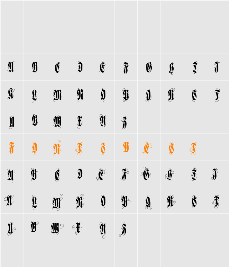 FlourishVersal Character Map