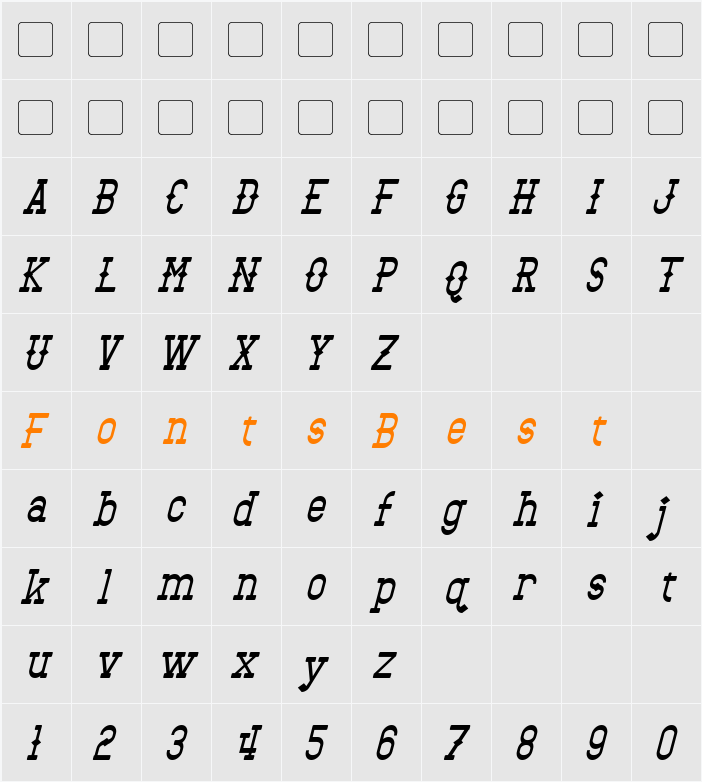 Bantorain Character Map