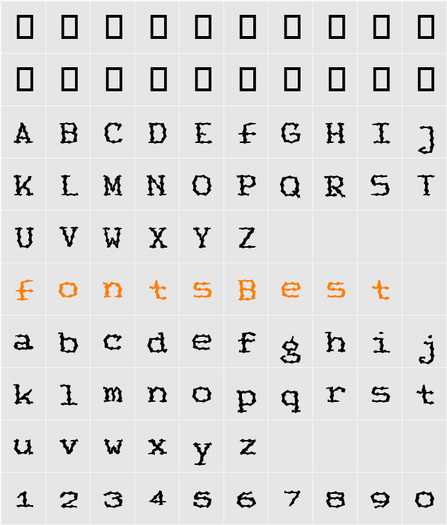 FeggoliteRuffled Character Map