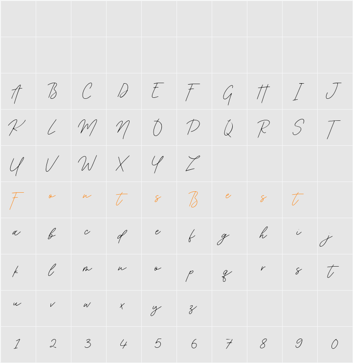 Acoustica Character Map