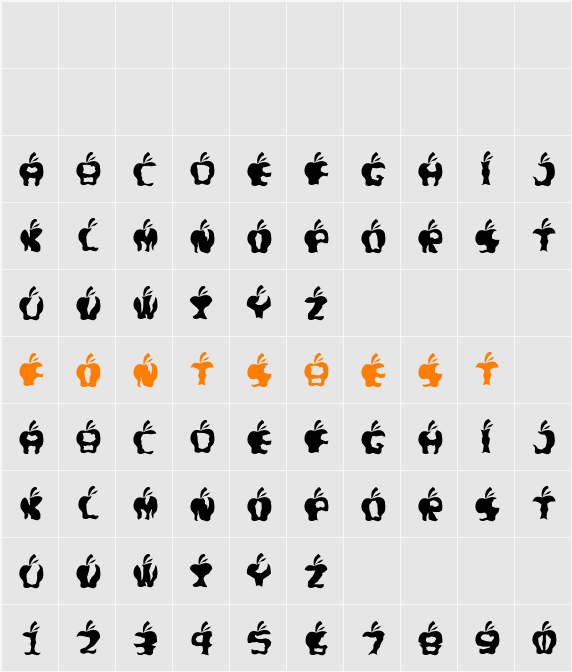 Gigit Apel Character Map