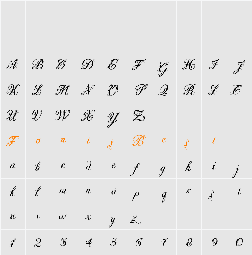 Fleurie Character Map